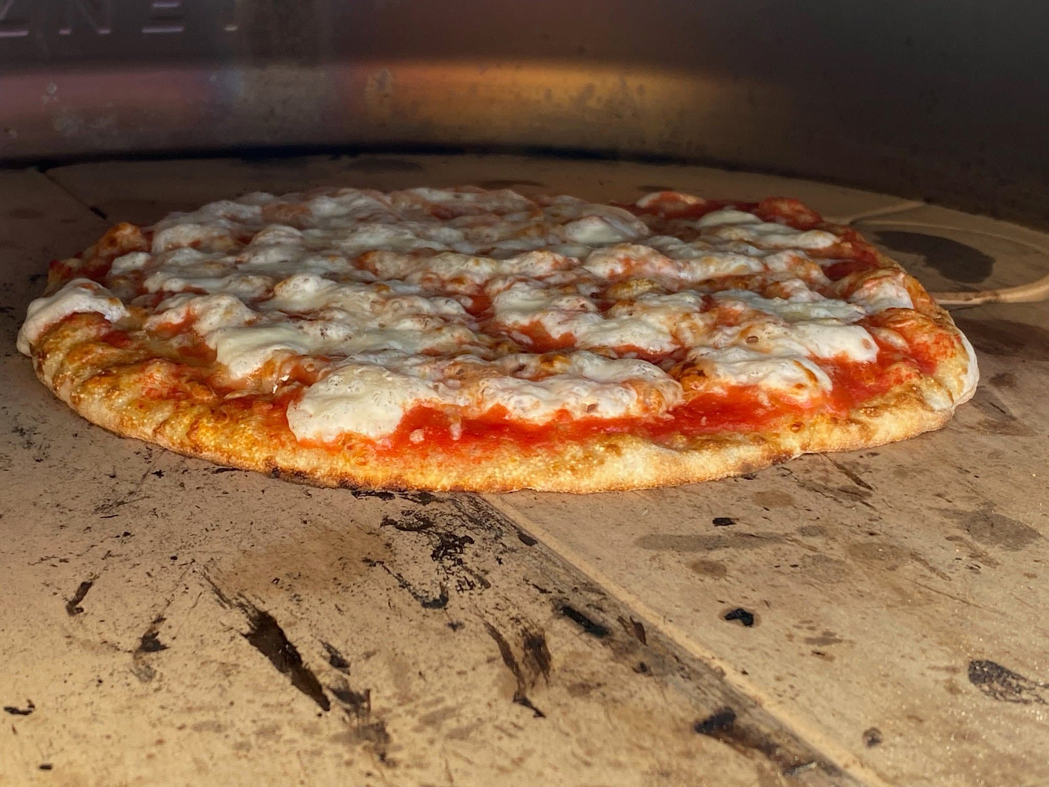 Fresh pizza from the oven